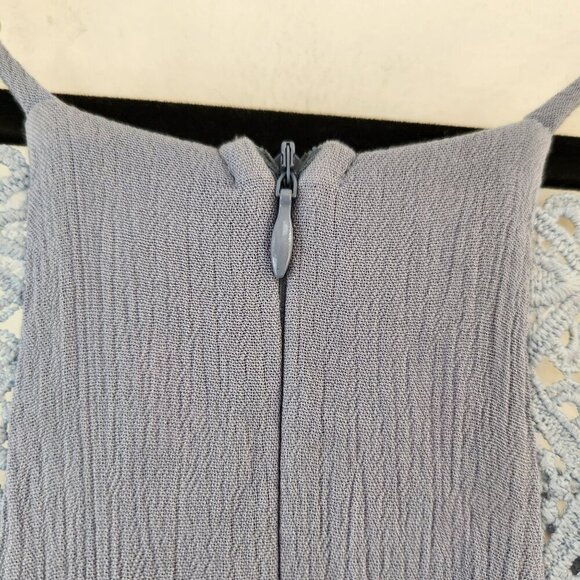 Lulus This is Love Slate Blue Maxi Dress Lace Gauzy Full Length Bridesmaid Sz M - Picture 8 of 11